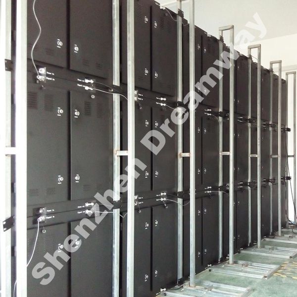 Black Outdoor LED Display P10 RGB with 5.76m x 2.88 m Steel Cabinet
