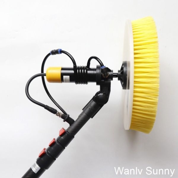 Trend-Setting Solar Panel Cleaning Brush and Pole with Portable Lithium Battery