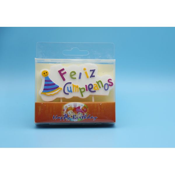 Spanish Happy Birthday Shaped Birthday Candles With Plastic Toothpick Unusual Design