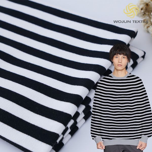 Durable And Easy To Care For Breathable And Elastic Striped Cotton Fabric For