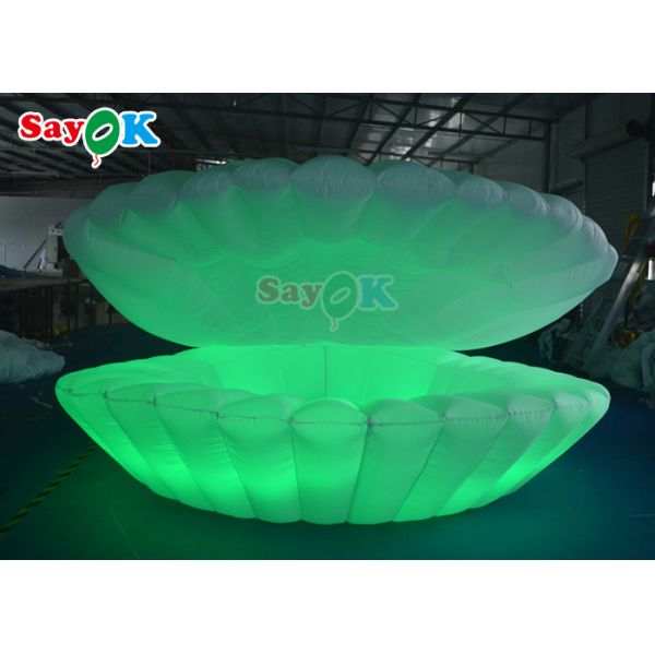 4m Giant LED Inflatable Stage Shell Oxford cloth Inflatable Led Seashell For Party