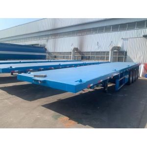 Tread 1840mm Load Capacity 60t-70t 40ft Flatbed Semi Trailer