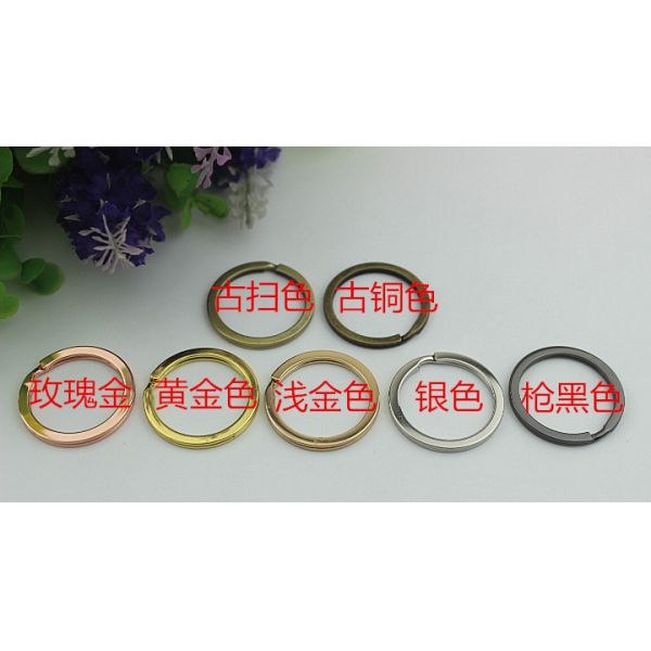 Mutil-color round shape 24 mm iron metal split key ring clip wholesale