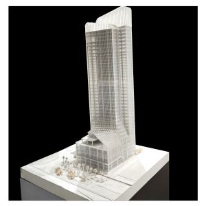 Modern N Scale Skyscraper Curved Facade 1:100 Architecture Model