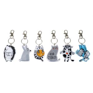 Printing Cute Cartoon Keychain Plastic 3D Reflective Personalised Keychain