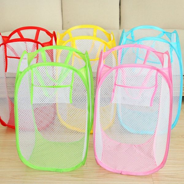 Dirty Clothes Light Nylon Mesh Pop Up Laundry Hamper Household