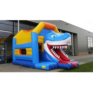 Aframe Shark Blue Inflatable Combo Jumping Bouncer For Funny