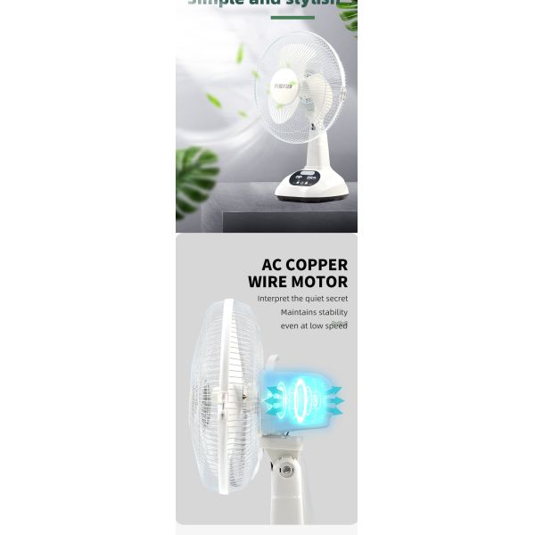 Table Solar Fan 12 inch Solar-Powered Energy-Saving Fan for Sustainable Clean Energy