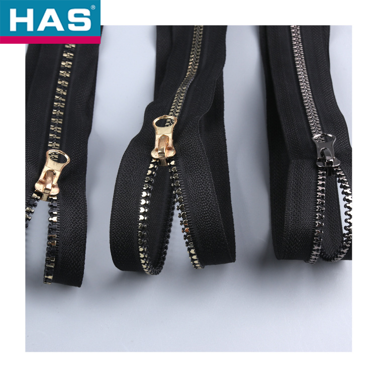 #5 Vislon Zipper with Open-end and Gold-plated dental teeth for Luggage or Home