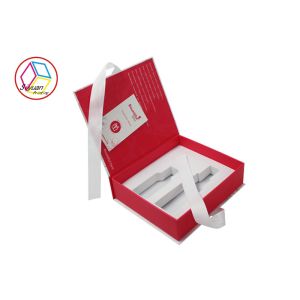 Red Cosmetic Gift Box / Cardboard Makeup Box ISO9001 Certification