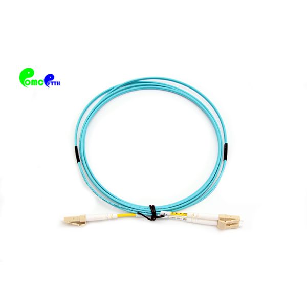 OM4 Fiber Patch Cable LC - LC 50 / 125μm 2.0mm Zipcord Duplex 2m LSZH Aqua Blue