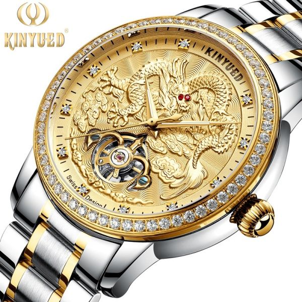 Buy Dragon Embossed Waterproof Mechanical Watch Automatic Movement at wholesale prices
