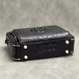 Exotic Alligator Leather Zipper Closure Men's Portfolio Bag Working Briefcase
