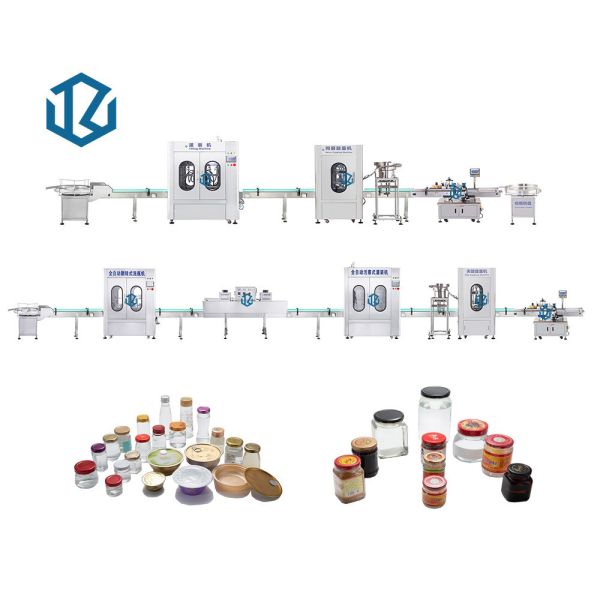 Buy Chili Sauce Jam Honey  filling Packaging Line Capping Labeling Machine for Glass Bottle plastic bottle at wholesale prices