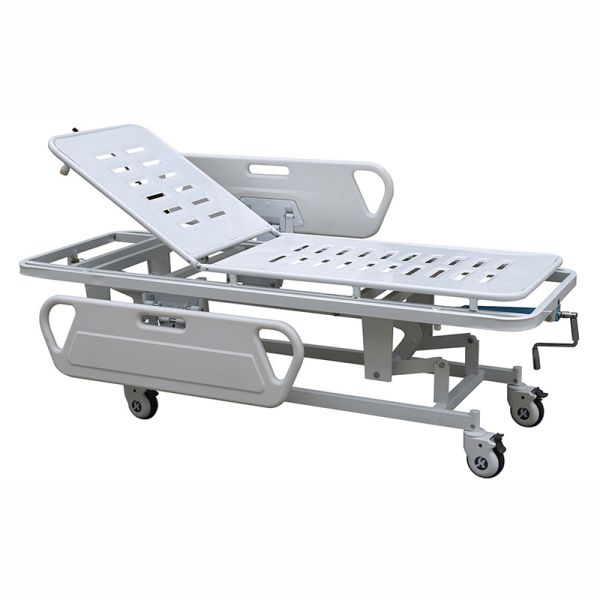 Economic Stainless Steel Multifunction Adjust Manual Transport Emergency Medical Patient Trolley Supplier