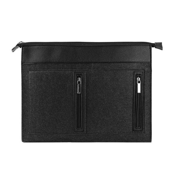 Buy 15" Waterproof Embroidery Felt Laptop Sleeve Case With Zipper Pockets at wholesale prices