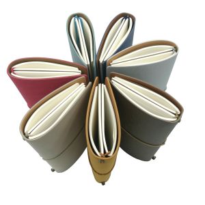 Beige A6 PU Leather Notebook Rubber Band Journal 100gsm 12x20cm