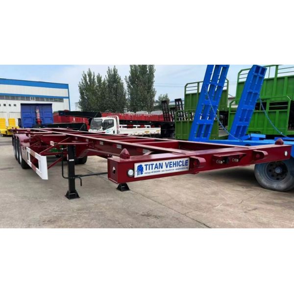 Tri Axle 40 Foot Shipping Container Chassis Trailer for Sale in Congo Boma