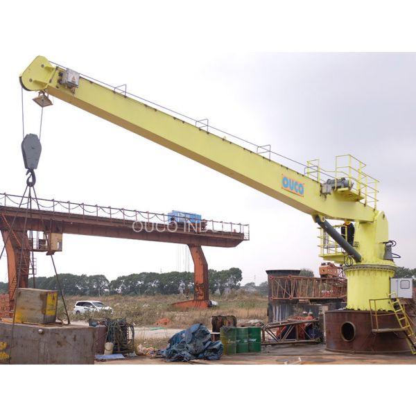 Stable Steel Structure Straight Boom 5T15M Marine Deck Cranes