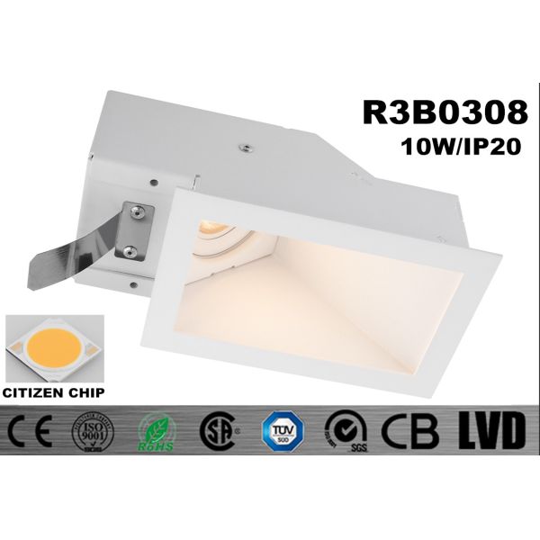 Buy Tiltable European Profile LED Spot Downlights Rectangle Trim Steel / Aluminum at wholesale prices