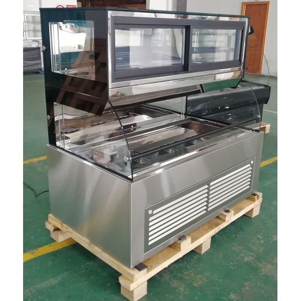 Stainless Steel Bakery Glass Showcase , Display Refrigerated Cabinet For Supermarkets