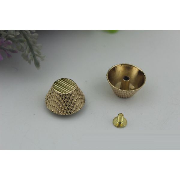 Fashion gold pattern 10 mm metal die-cast zinc alloy dome pop rivet for bag bottom