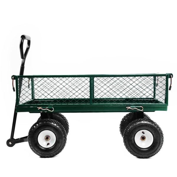 Buy Convenient Pneumatic Wheel Steel Garden Mesh Cart For Garden Maintenance at wholesale prices