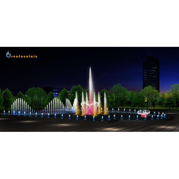 outdoor multimedia projector screen laser water screen in square