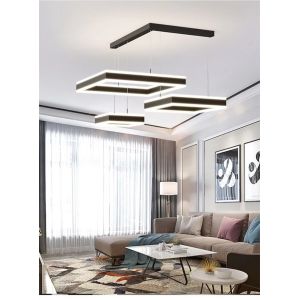 Living Room Simple Square Lamp Chandelier Square Nordic Chandelier Minimalist