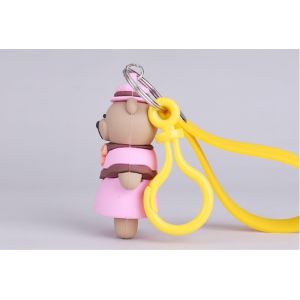 Promotional Soft PVC Rubber Cute Key Chains Ring, Miniature Pendant Keyrings for