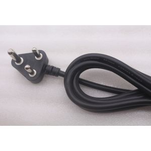 Hot selling AC 10A 250V South African black/white 3 Round Pin Power Cord