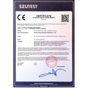 Wenzhou Xingye Machinery Equipment Co., Ltd. Certifications