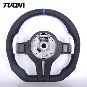 Black Perforated Smooth Leather BMW Steering Wheel Carbon Fiber
