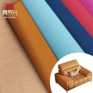 Wholesale Embossed Litchi PVC Knitting Waterproof Artificial Synthetic Leather
