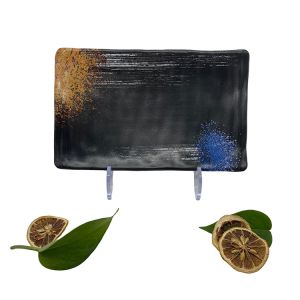 School Melamine Soup Plate Rectangle Melamine Matte Black Tableware CE