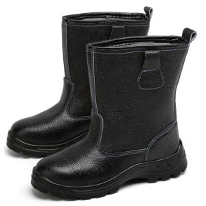 Kevlar Midsole Safety Shoes Cowhide Genuine Leather Work Boots with Steel Toe