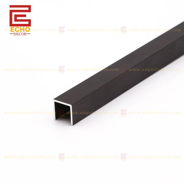 Buy Extrusions Aluminum Tile Trim U Channel Metal Profile 12mm Black at wholesale prices