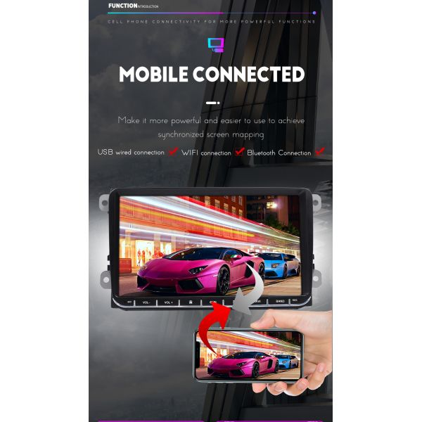 Volkswagen 9 Inch Double Din Car Stereo Head Unit Autoradio Carplay Capacitive Screen