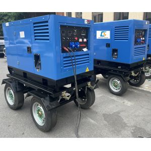 Portable 300a 500A 60% 400Amps DC Welding Machine MMA TIG diesel Engine Welder Generator with a Pull Cart