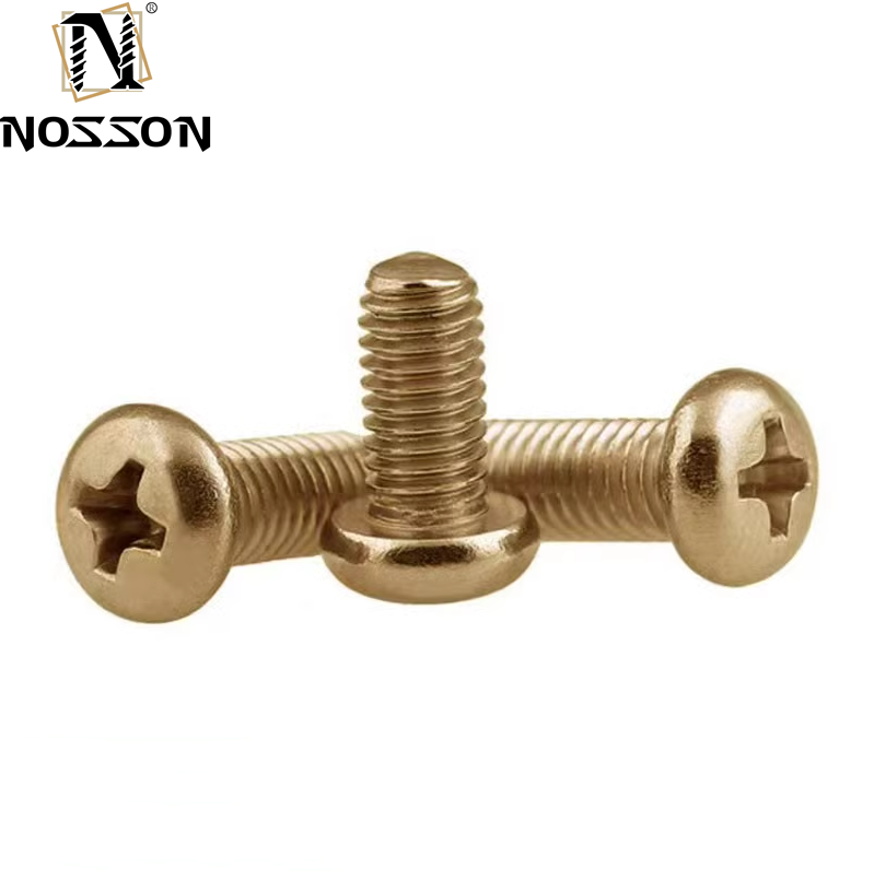 Flat Head Style M2-M8 Brass Phillips Countersunk Machine Screws with Excellent Durability and Plain Finish