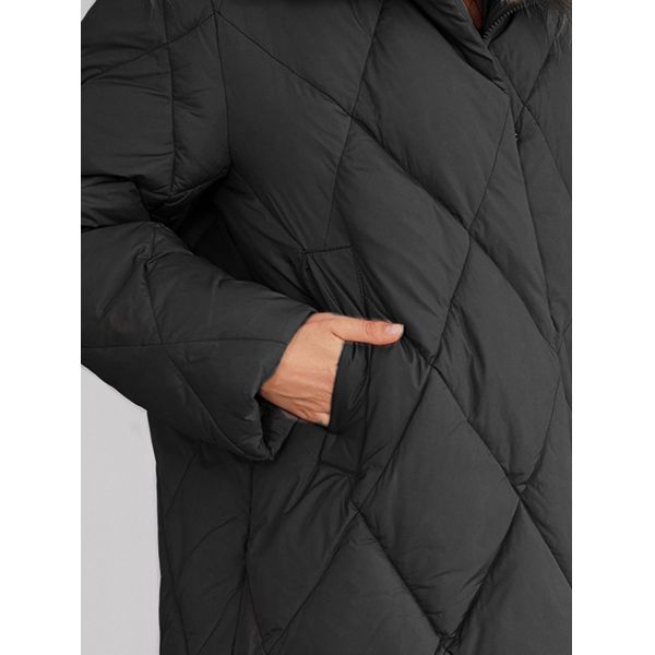 artificial fur hook, big sizes, Thickened Mid Length Down/Cotton Jacket With Detachable Mink Fur Hat Showcasing Winter Elegance, for big size for women who need to a looser coat