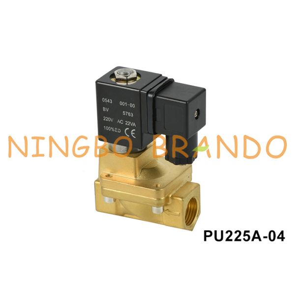 Buy PU225A-04 SHAKO Type Water Air Brass Solenoid Valve 24VDC 110VAC 220VAC at wholesale prices