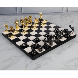 Entertainment 2 SETS Titanium Decorative Chess Board
