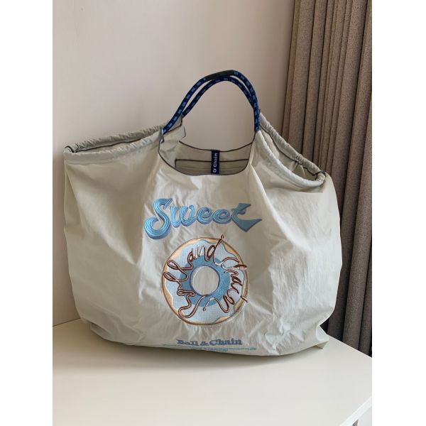 EMBROIDERED REUSABLE BAG SHOPPING BAG NYLON HAND BILL SHOULDER CROSSBODY BAG FOR WOMEN