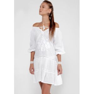 2018 Summer women off shoulder white dress