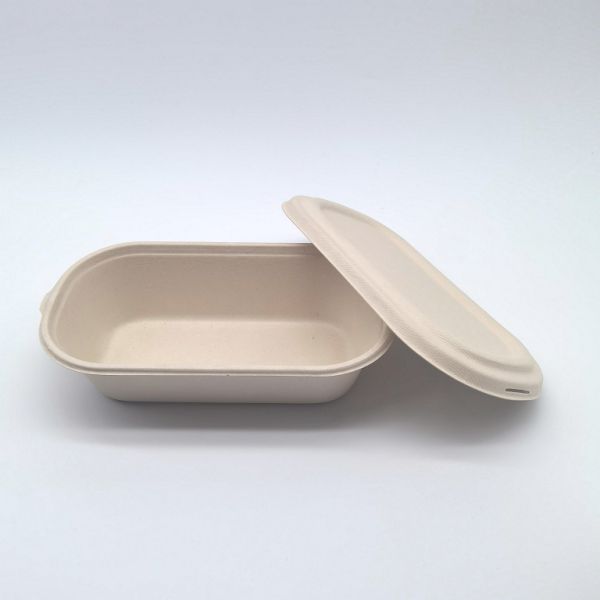 Buy Greaseproof Oval Biodegradable Bagasse Tableware Bento Box For Salad at wholesale prices