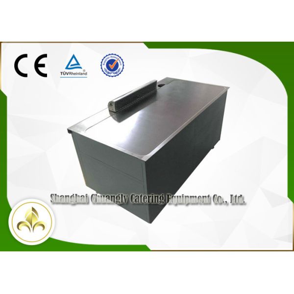 Outdoor / Indoor Teppanyaki Grill Plate Table Eight Seats Built In Electrostatic Fume Purifier