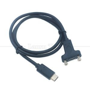 Quality Customization USB3.1 Gen2 Screw Locking Stud USB Type C 3.1 Panel Mount Extension Cable for sale