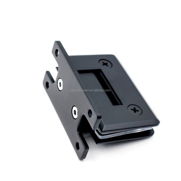 Stainless Steel 201 90 Degree Wall to Glass 10mm Shower Glass Door Hinge Set Black