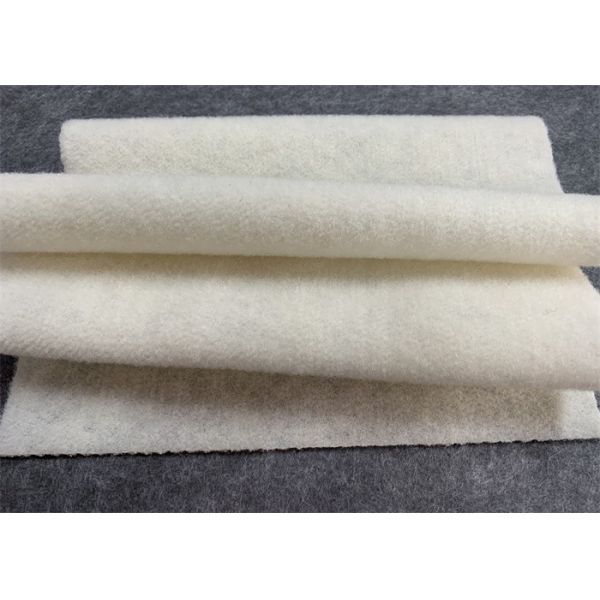 Buy White Non Woven Felt Fabric 1.5mm Thickness Roll Packing Tear Resistant at wholesale prices